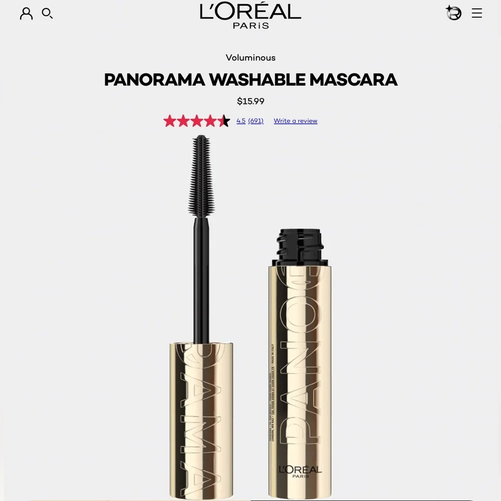 L'Oreal Panorama Mascara Blackest Black Panoramic Volume set of 2 mascaras
